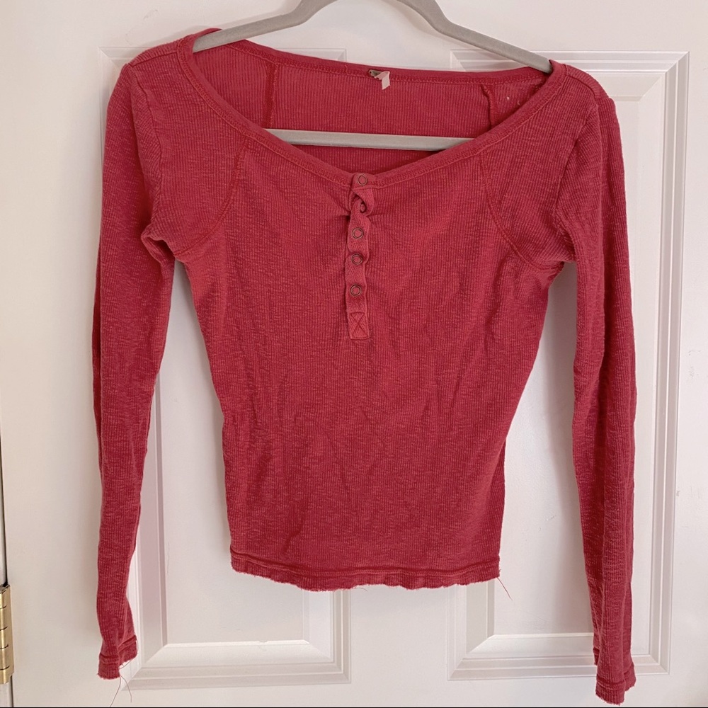 FREE PEOPLE red long sleeve